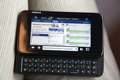 Milestone Planner running on the Nokia N900