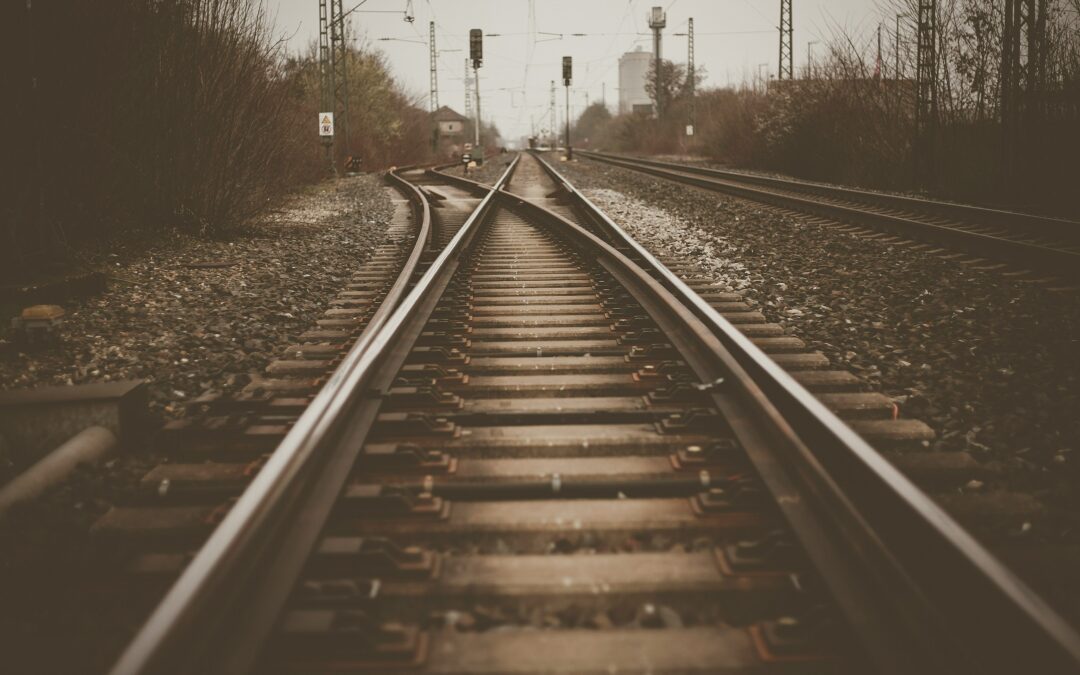 Railway tracks diverging